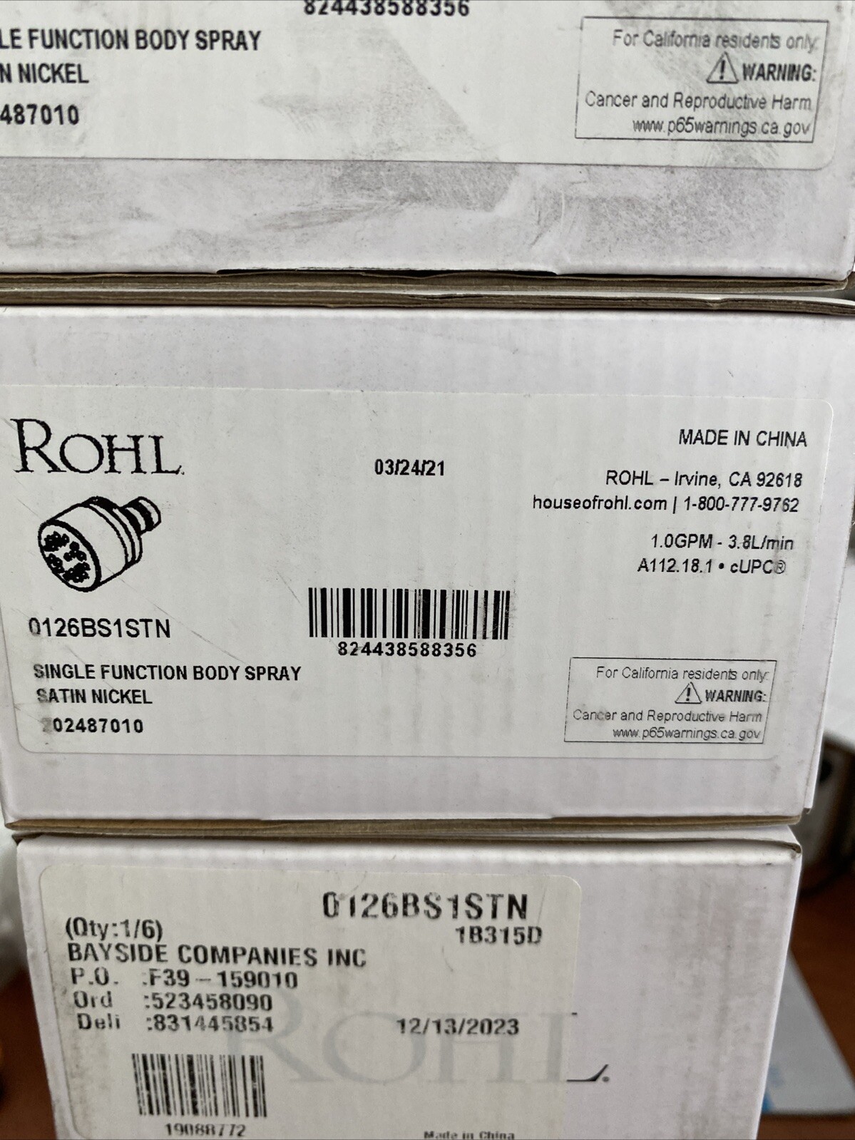 Rohl Single Function Body Spray - Satin Nickel | Model Number: 0126BS1STN