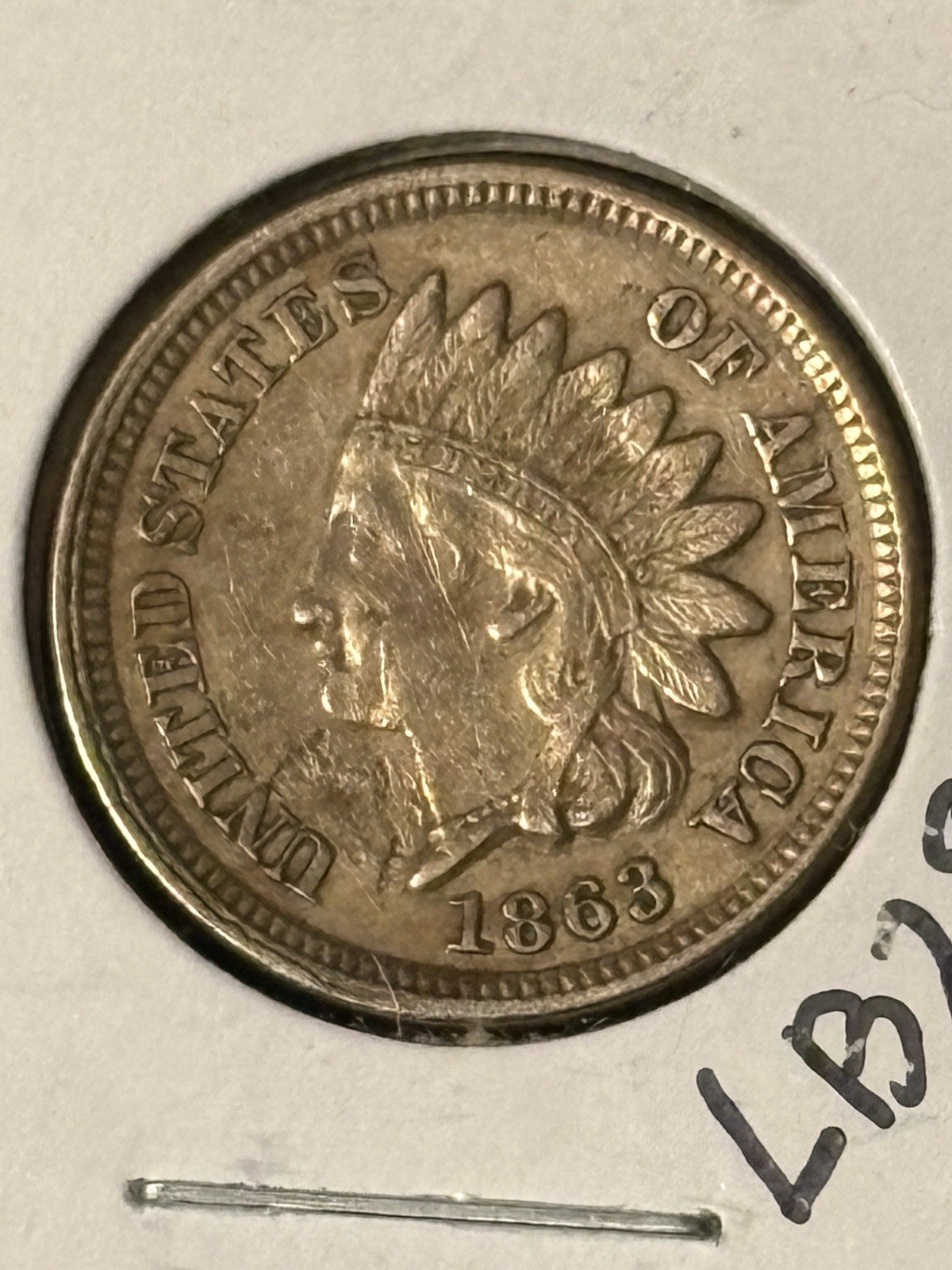 1863 Indian Head Cent   *FULL  LIBERTY*  CLEANED