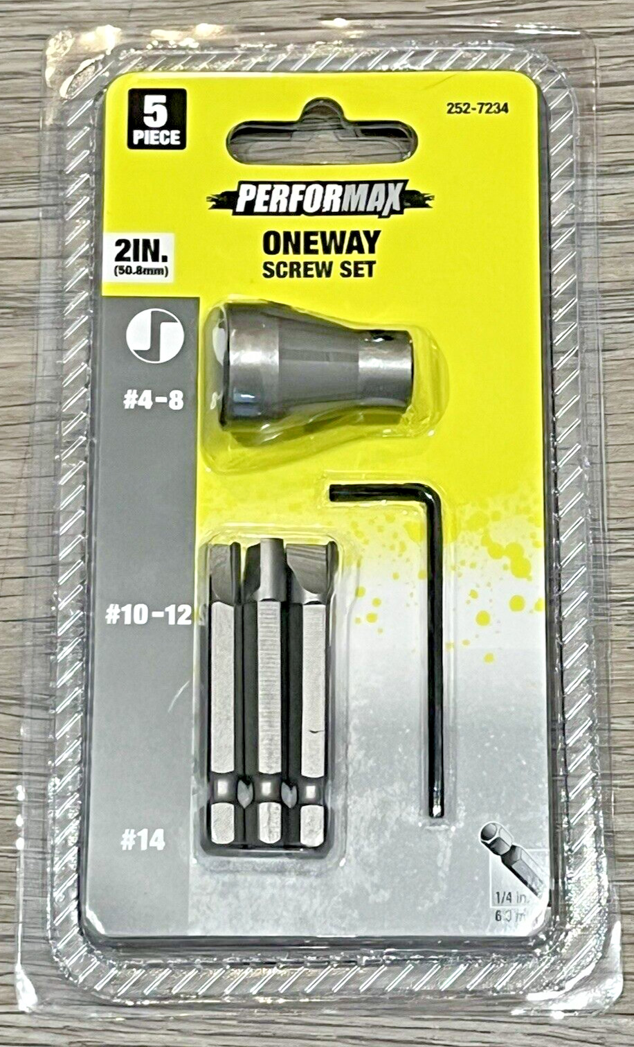 One Way Screw Installer Driver / Remover Extractor 5 Piece Set