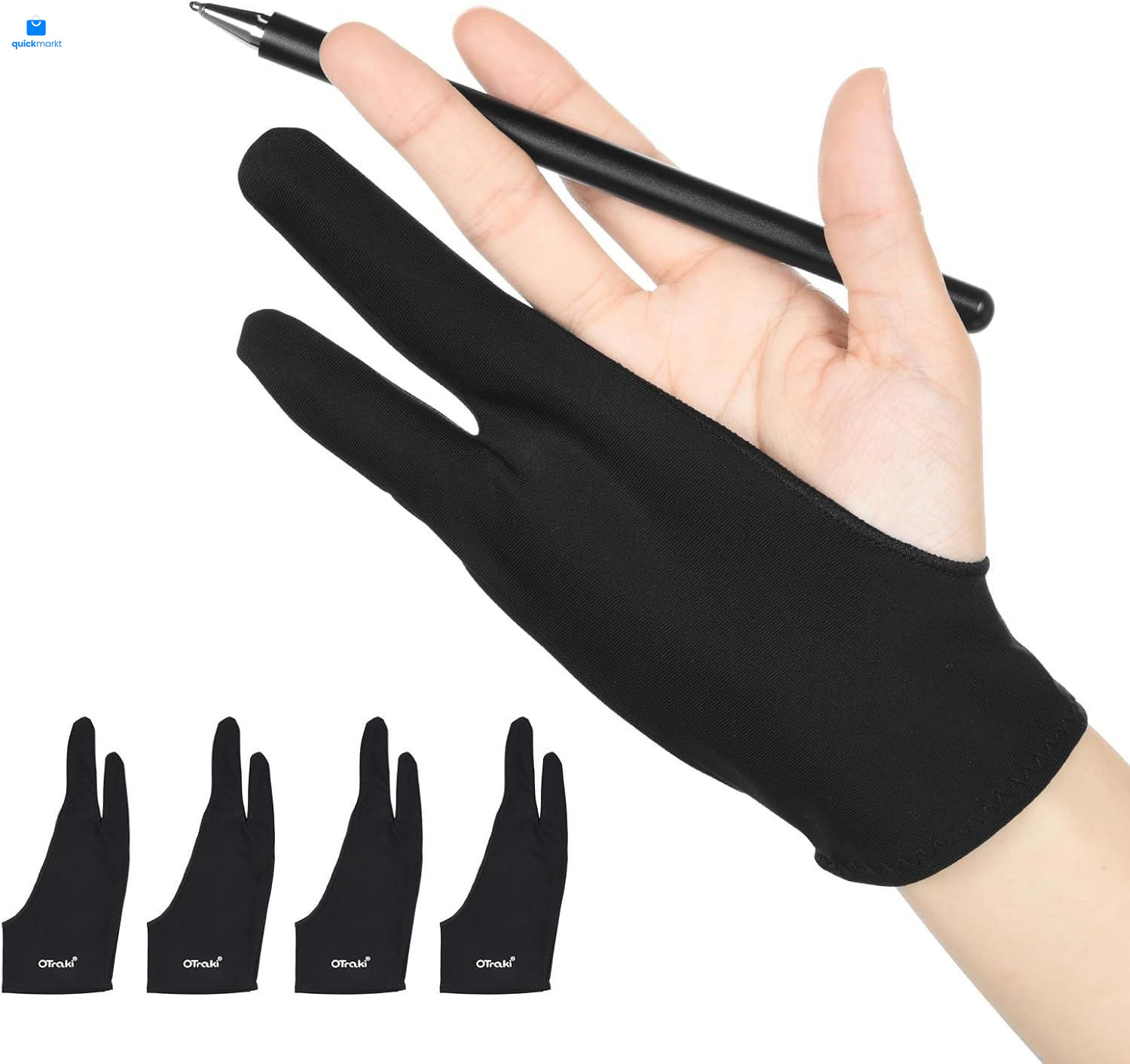 OTraki 4 Pack Artist Drawing Gloves for Digital Tablet Paper Sketching Medium