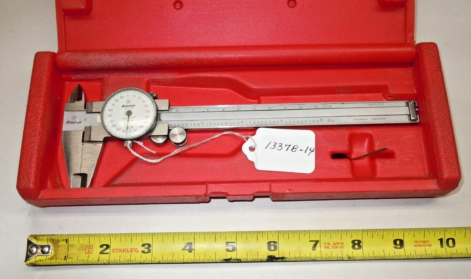 Mitutoyo No. 505-823 Machinists 6" Stainless Dial Caliper, Japan
