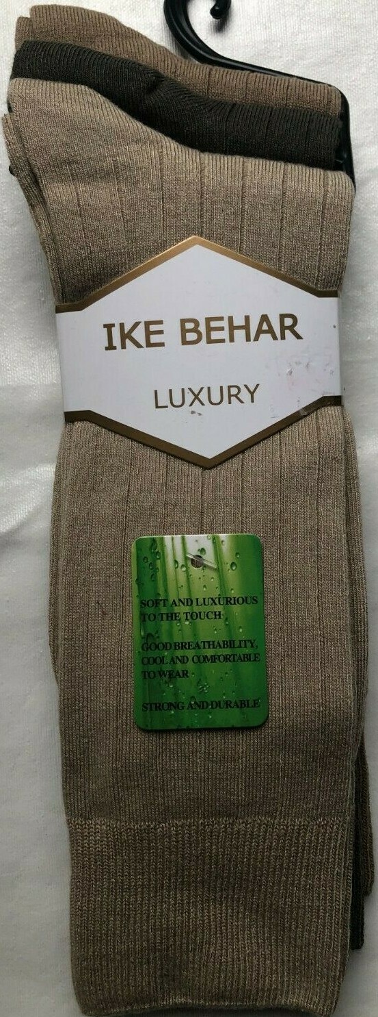 3 PAIRS IKE BEHAR LUXURY MEN'S DRESS Socks Shoe size 7-12 $29.50 RAYON Bamboo