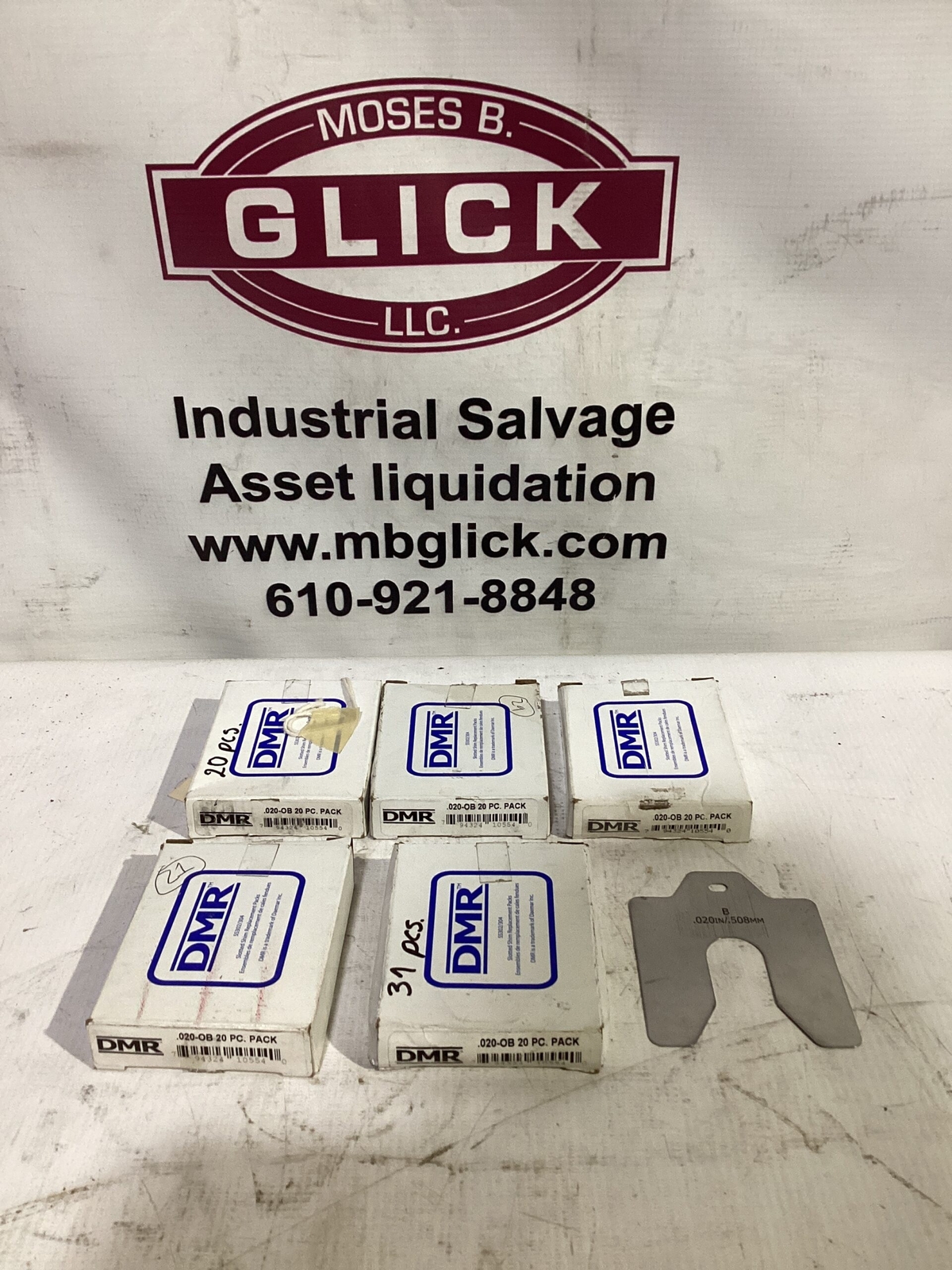 DMR .020-OB B.020 Stainless Slotted Shim Stock 3” x 3” x .020” -120pcs NIB