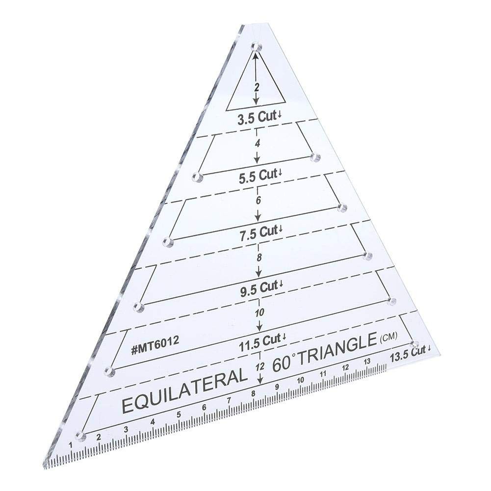 60 Degree Triangle Quilting Ruler Quilting Template Stencil Transparent Sewin...