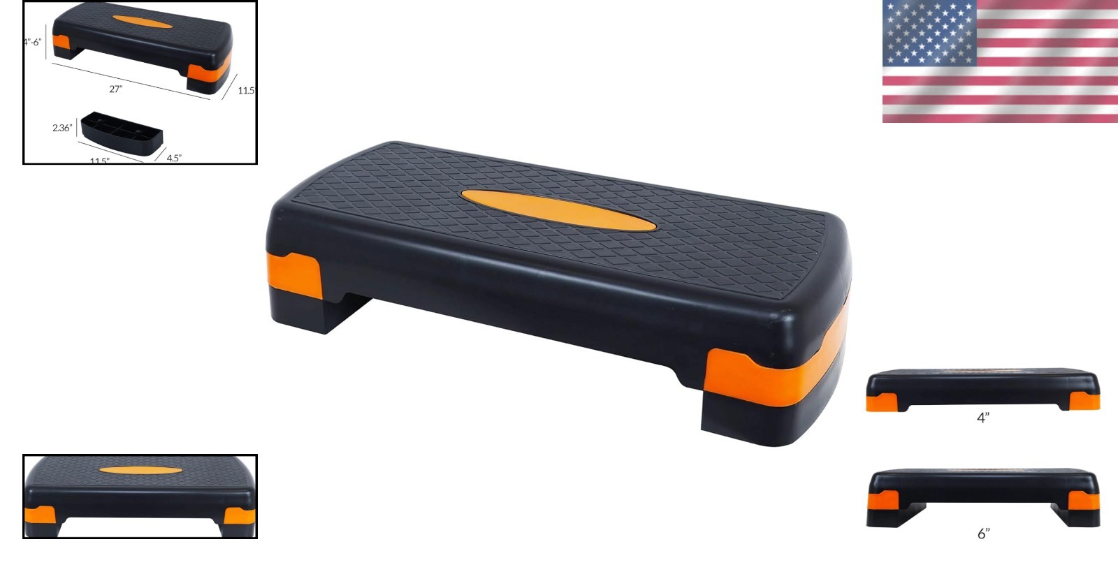 Adjustable Exercise Step Platform, Non-Slip Surface