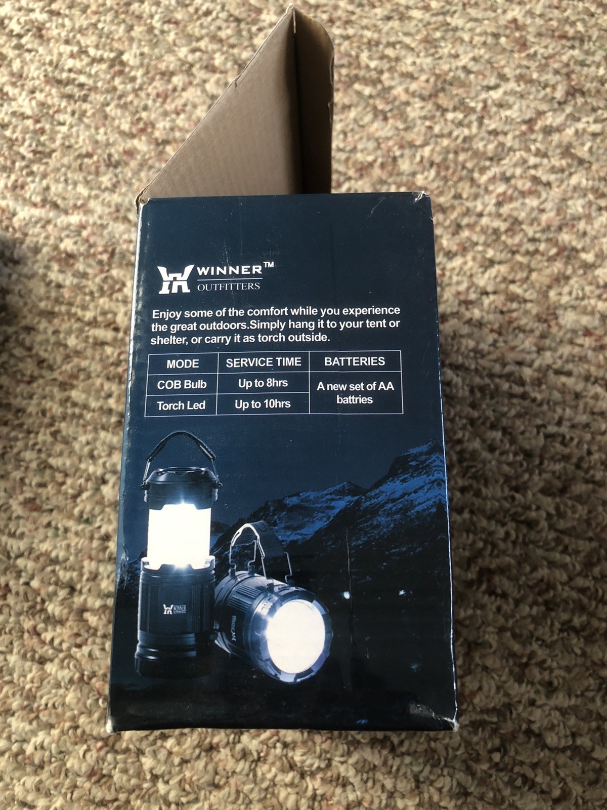 New Winner Outfitters 2 Pack Mini Camping Lantern Flashlight LED Portable Light
