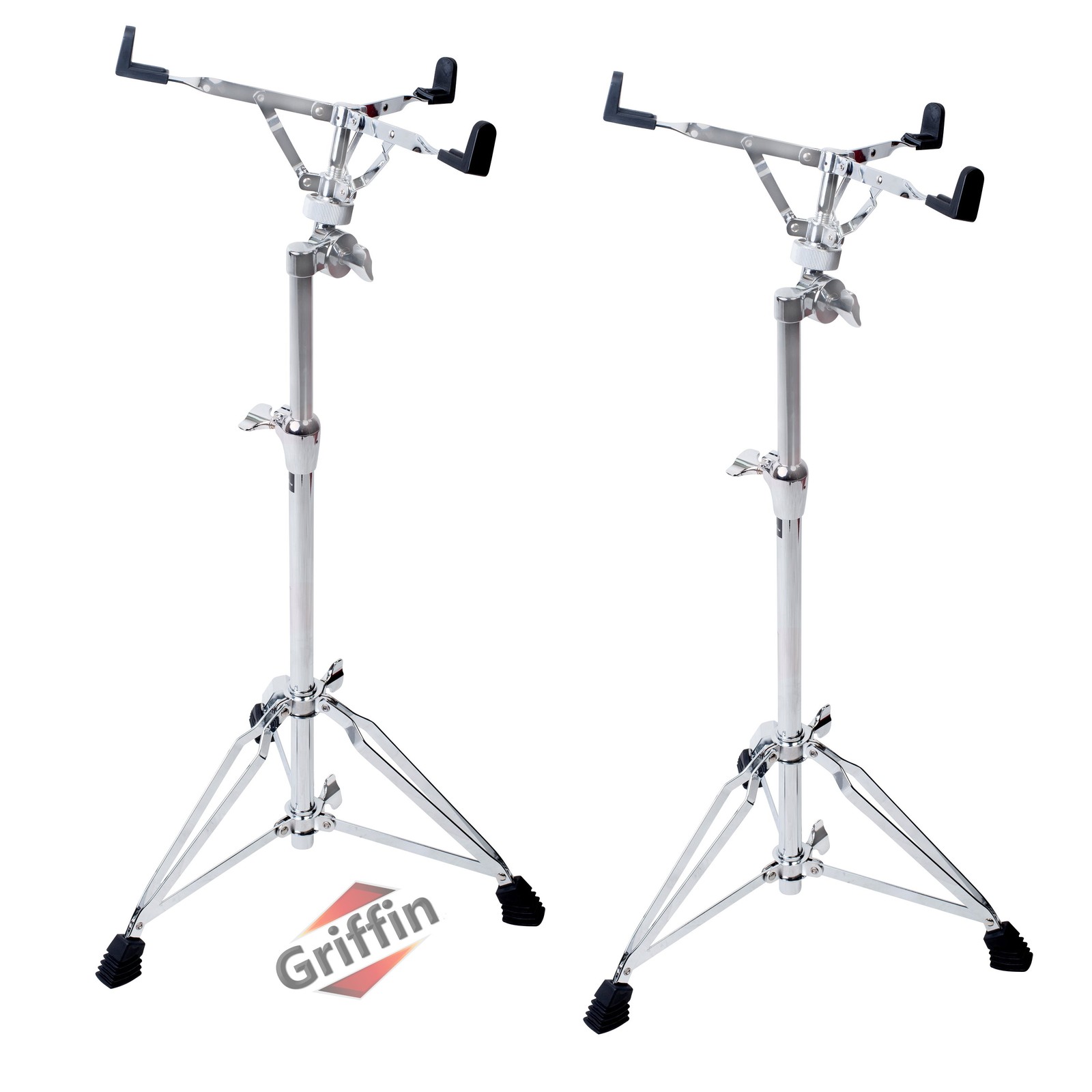 Concert Height Stand-Up Tall Snare Drum Stands (2 Set BUNDLE) GRIFFIN Extendend