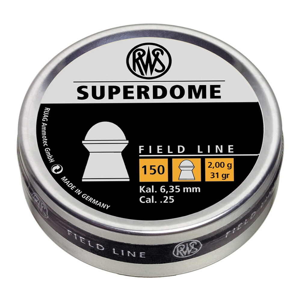 RWS 150 Count .25 Cal Super Dome Airgun Target Shooting Hunting Pellets 2317380