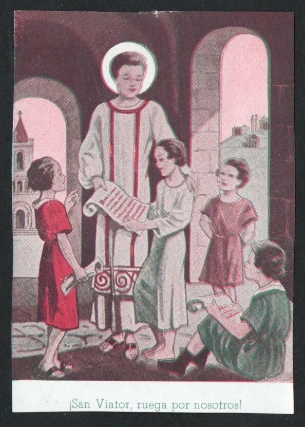 Holy card antique de San Viator santino image pieuses estampa
