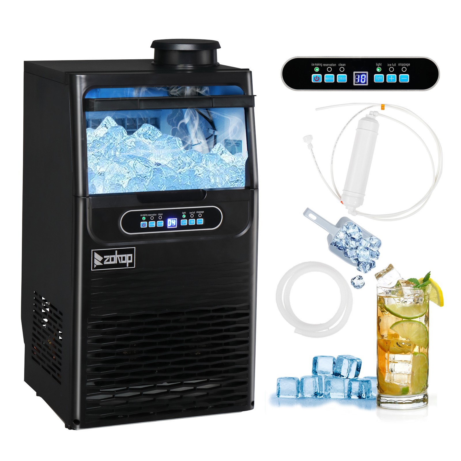Auto 70lbs Commercial Home Ice Maker Restaurant Machine Refrigeration Service
