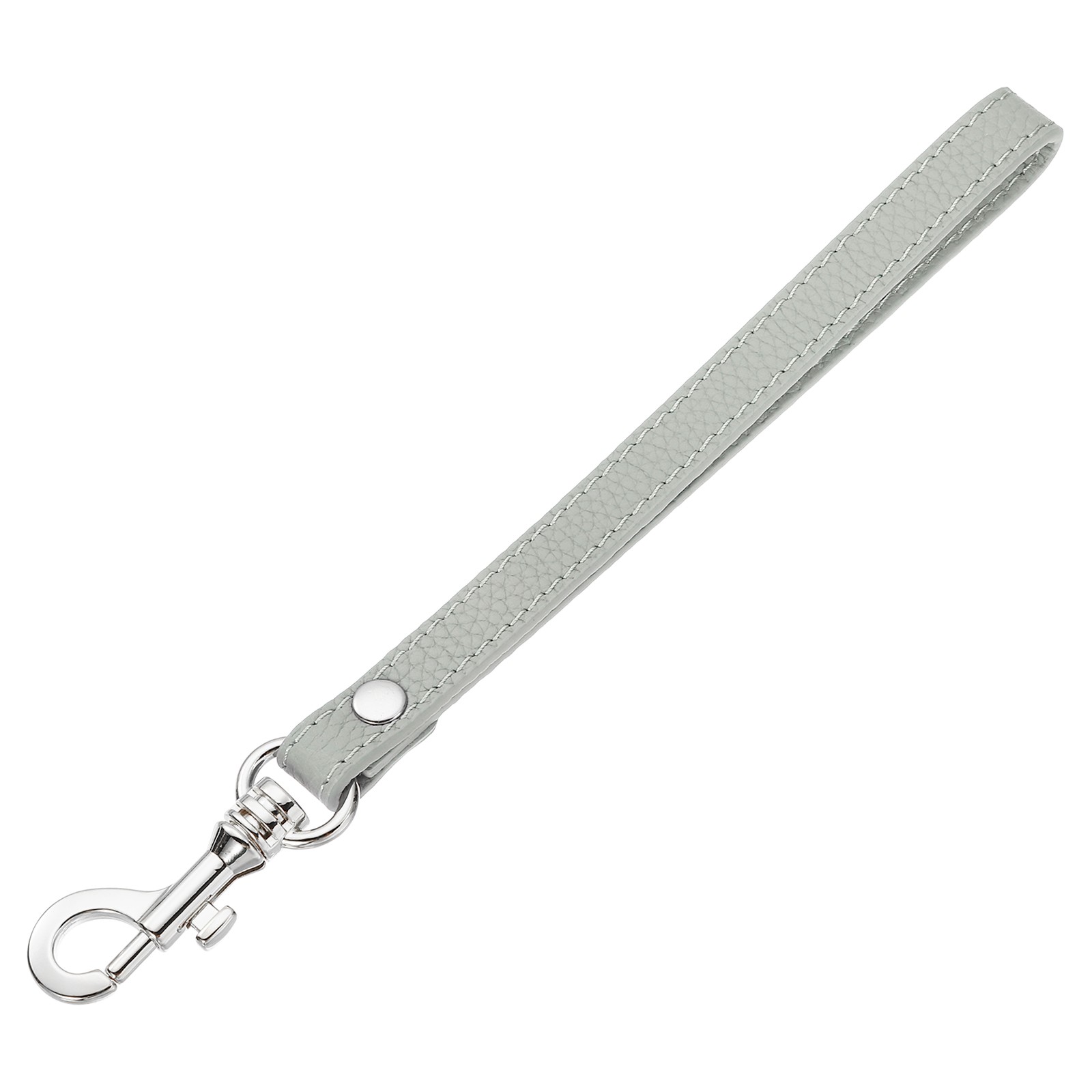 Leather Wristlet Strap for Purse, Keychain Bag (Silver Leather, Silver Clasp)