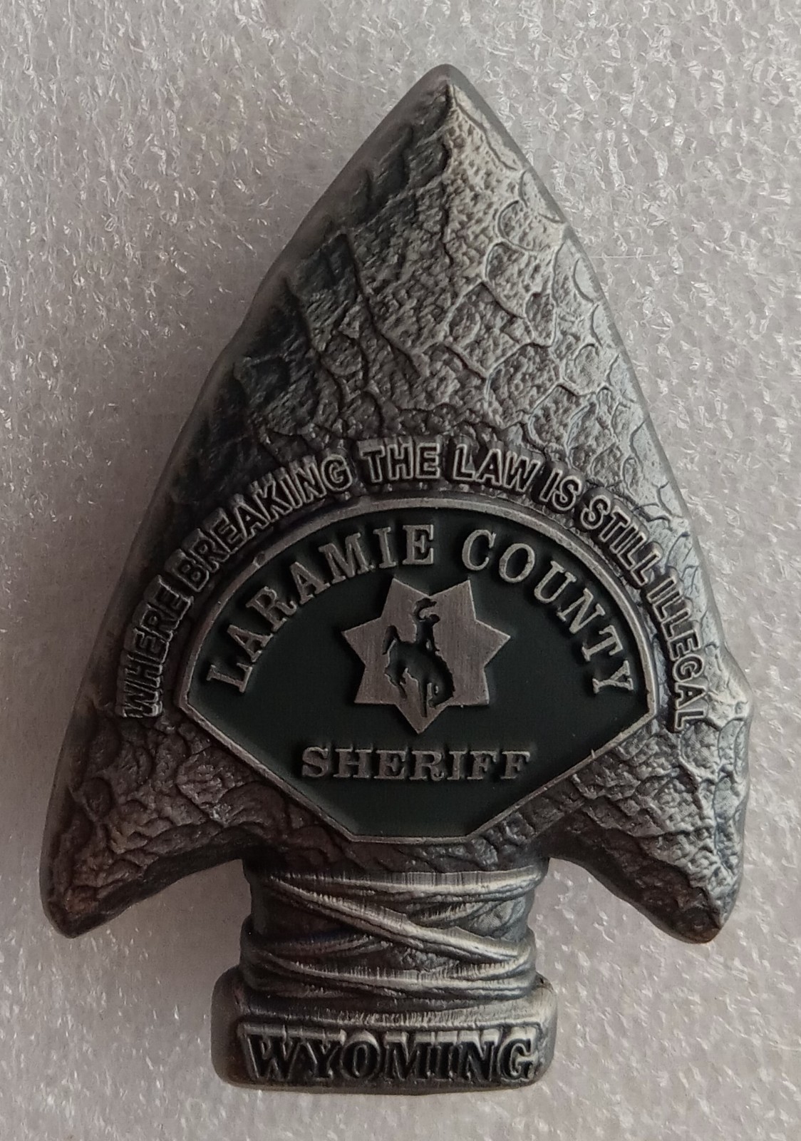 LARAMIE SHERIFF ARROWHEAD CHALLENGE COIN police Wyoming yellowstone Cheyenne WY
