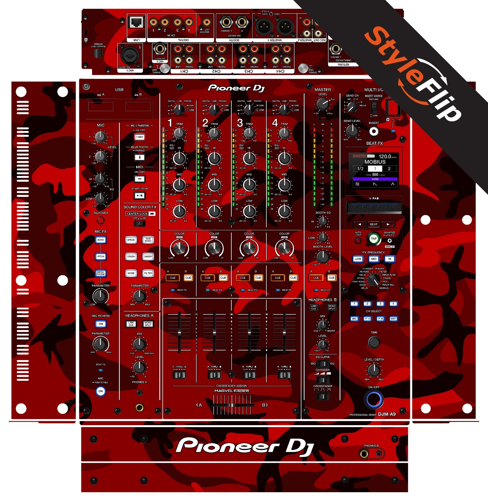 Pioneer DJM-A9 Skin | Red Camo | Protective Decal | StyleFlip Skins
