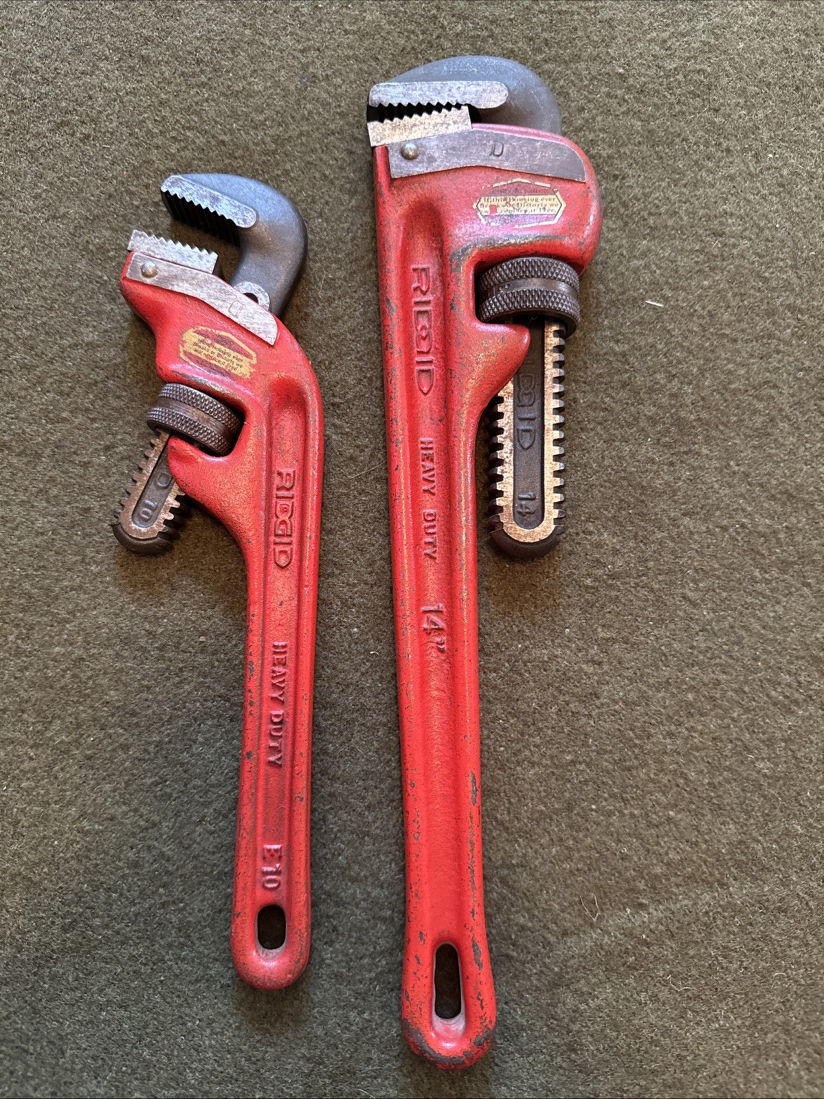 RIDGID E10 Offset & 14” Pipe Wrench Set, Elyria, USA 🇺🇸 New Jaws