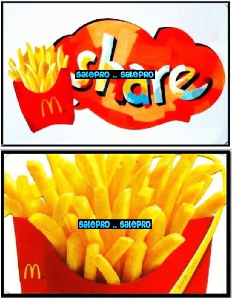 2x McDONALD 2012 SHARE FRESH CRUNCHY FRENCH FRIES COLLECTIBLE GIFT CARD LOT