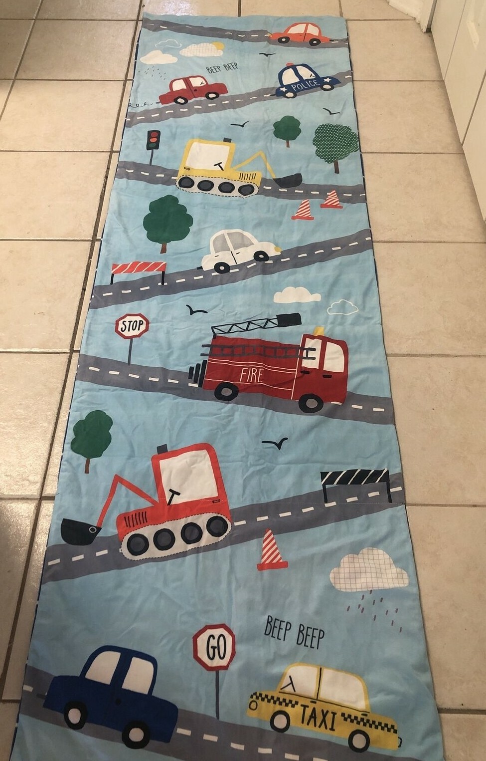 Butterfly Craze Queen Size Transportation Floor Pillow Bed COVER ONLY Blue EUC