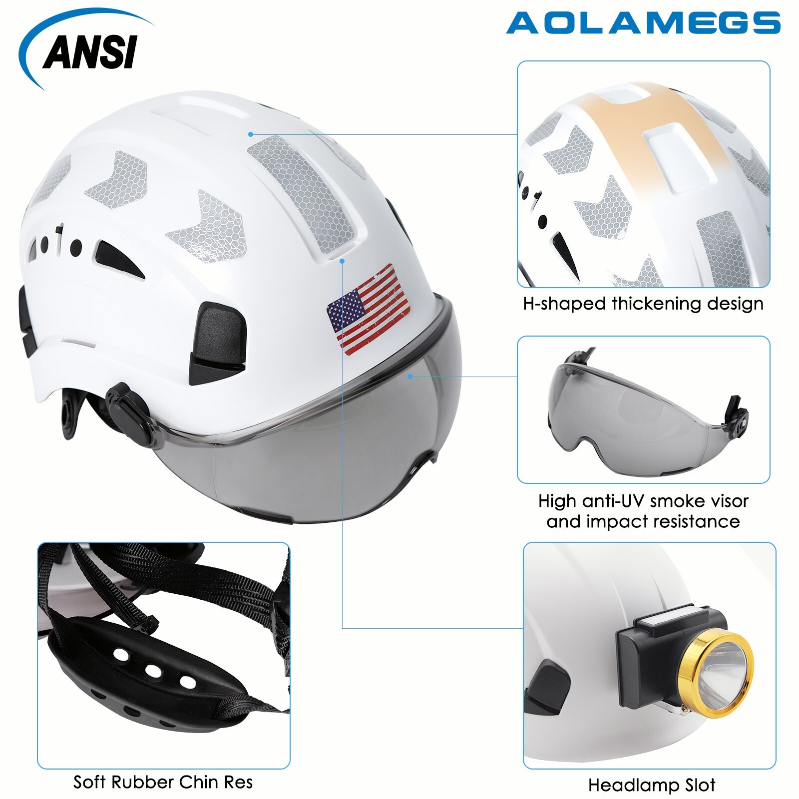 Safety Helmets with Visor Hard Hat with Goggles Rescue Construction Working Cap