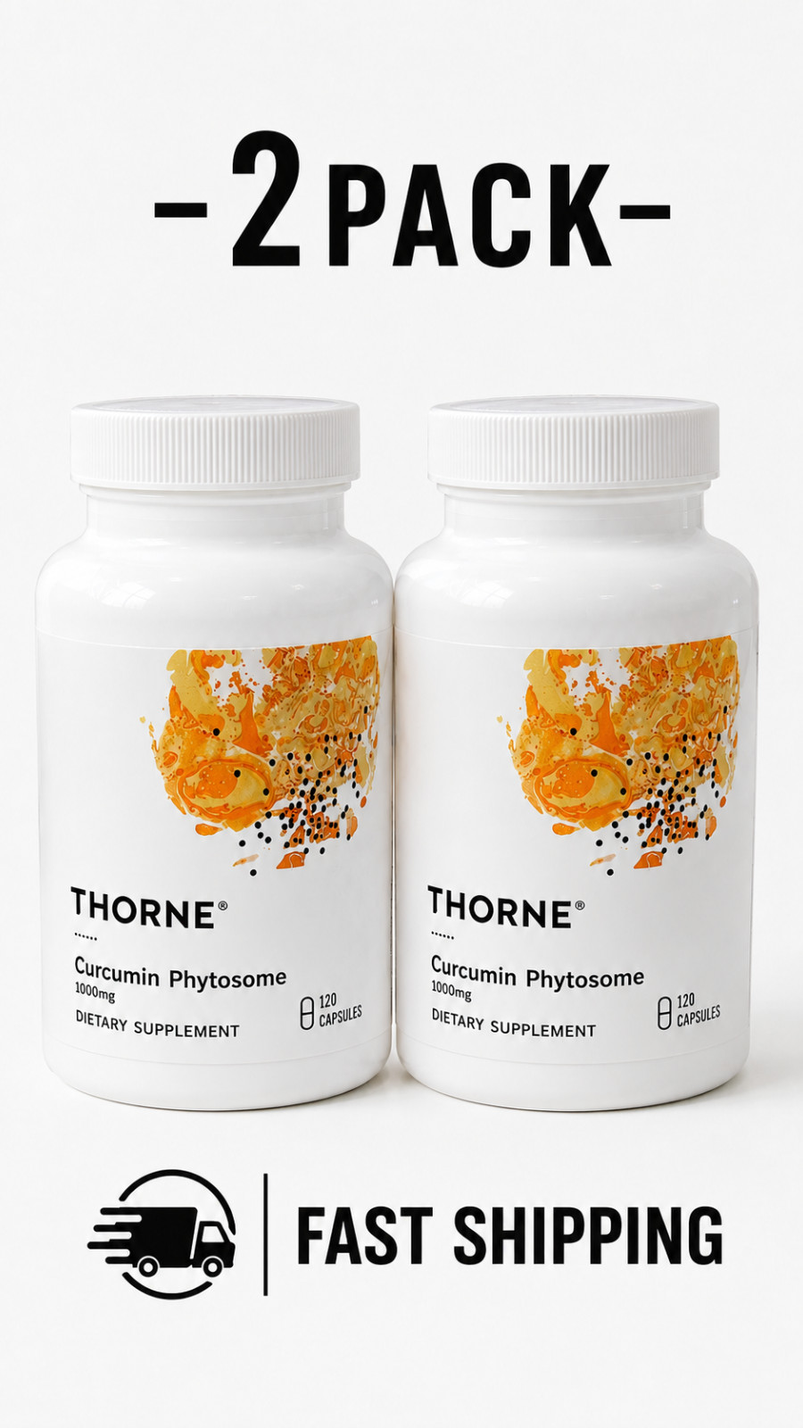 pack 2, Thorne Curcumin Phytosome 1000mg Dietary Supplement | 120 Capsules New..