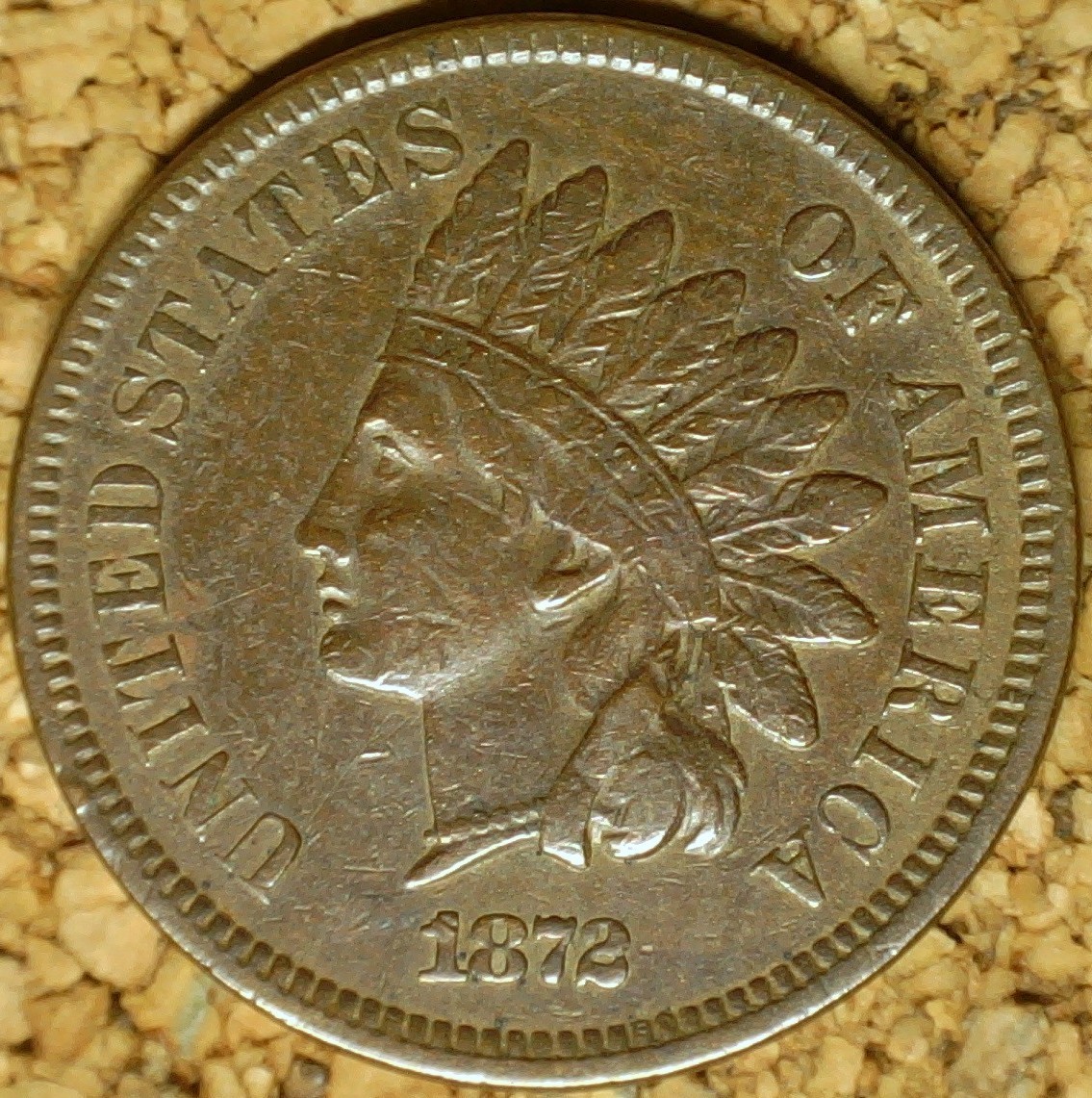 1872 Indian Head Cent - EXTRA FINE REPUNCHED DATE, REV CRACKS, BROKEN D (K763)