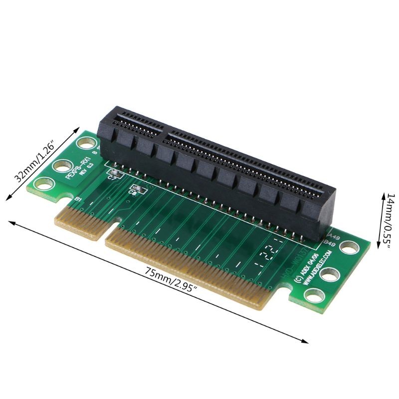 PCI-Express 8X Riser Cards Extender Extension Right Angle Riser Adapter for 1U