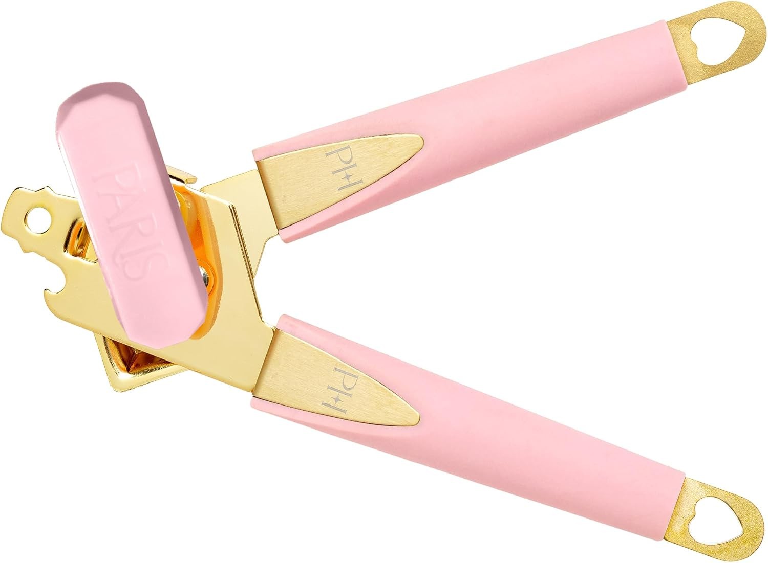 Can Opener with Built-In Bottle Opener, Easy-Turn Knob &