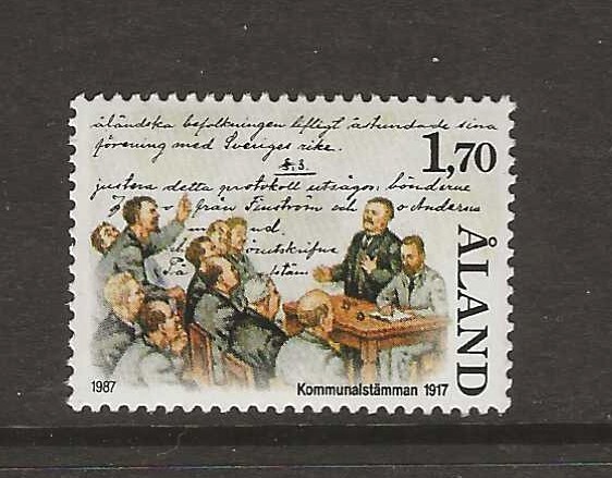 Aland Finland 1987 Municipal meeting 1907  MNH (f25)