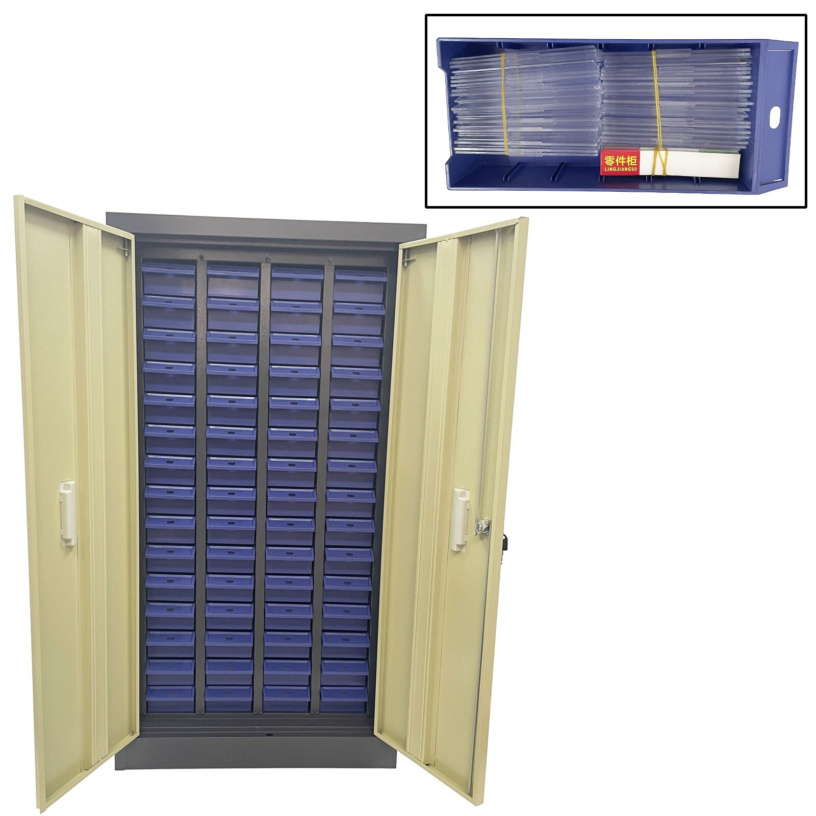 60 Drawers Parts with Door Hardware Storage Organizer Tools Storage ​Cabinet