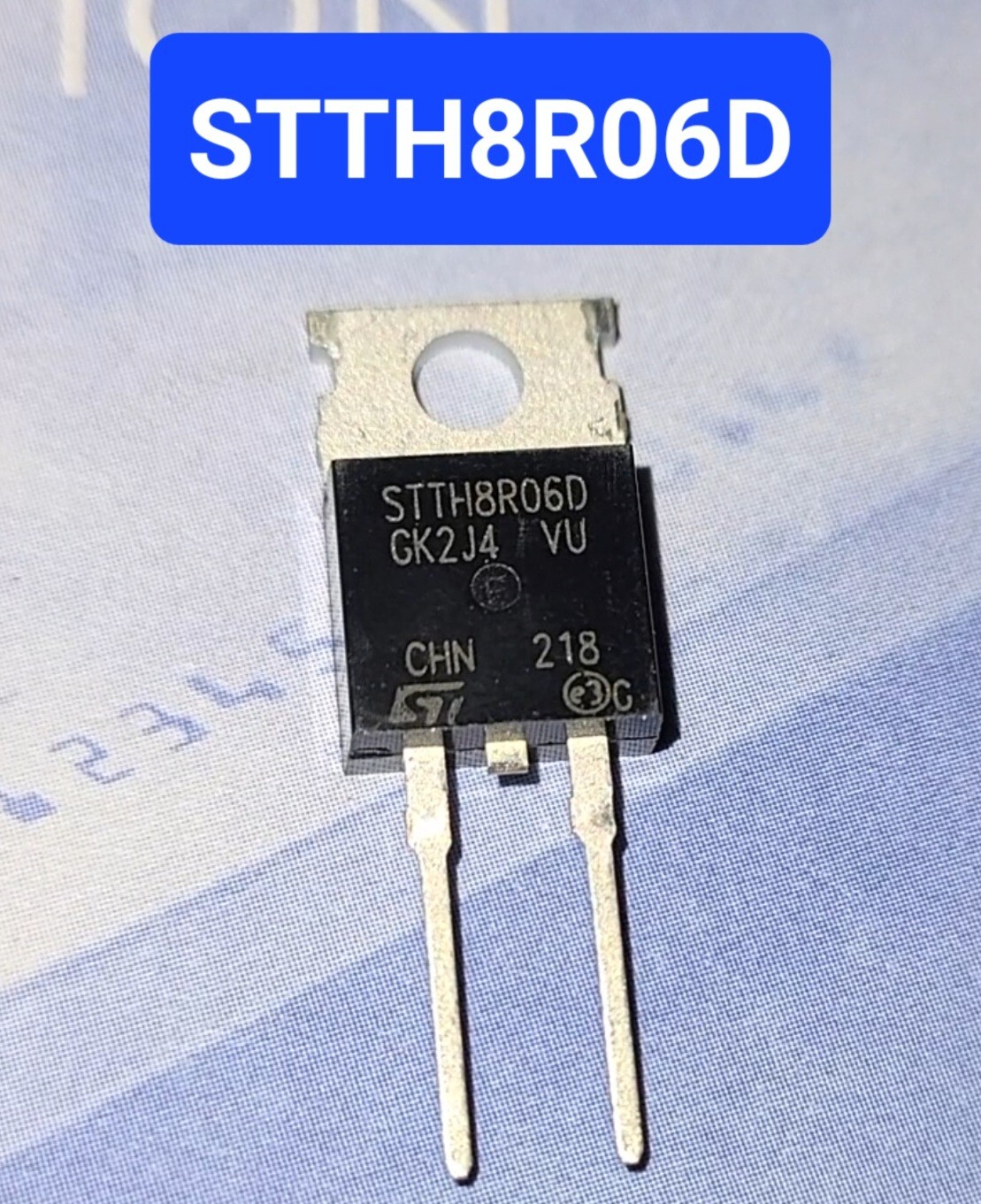 2Pcs STTH8R06D Original ST Microelectronics Rectifier Diode