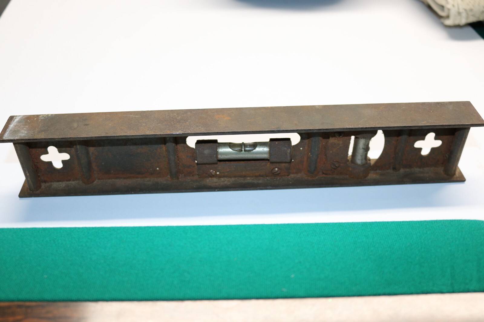 1800's antique & unusual machinist tool 12" single plumb / bench level WORKS