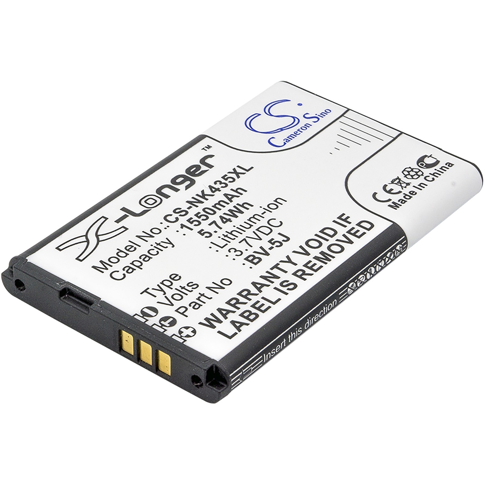 Battery for Nokia Lumia 435 532 RM-1070 Microsoft BV-5J CS-NK435XL Li-ion 3.7V