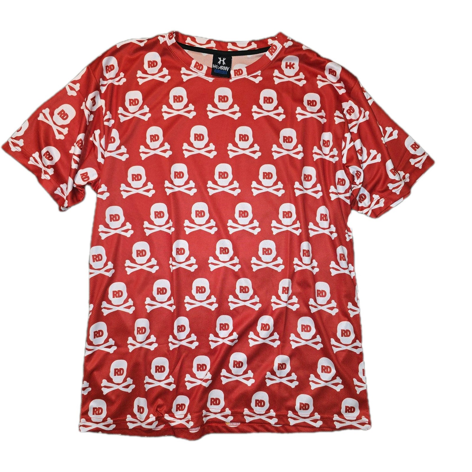 NWOT HK Army Gang Gang Dri Fit T-Shirt - All Over Red Skulls Mens XL Paintball