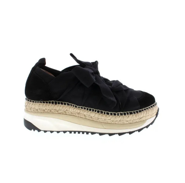 Free People Chapmin Suede Bow Detail Espadrille Platform Wedge Sneakers OB230186