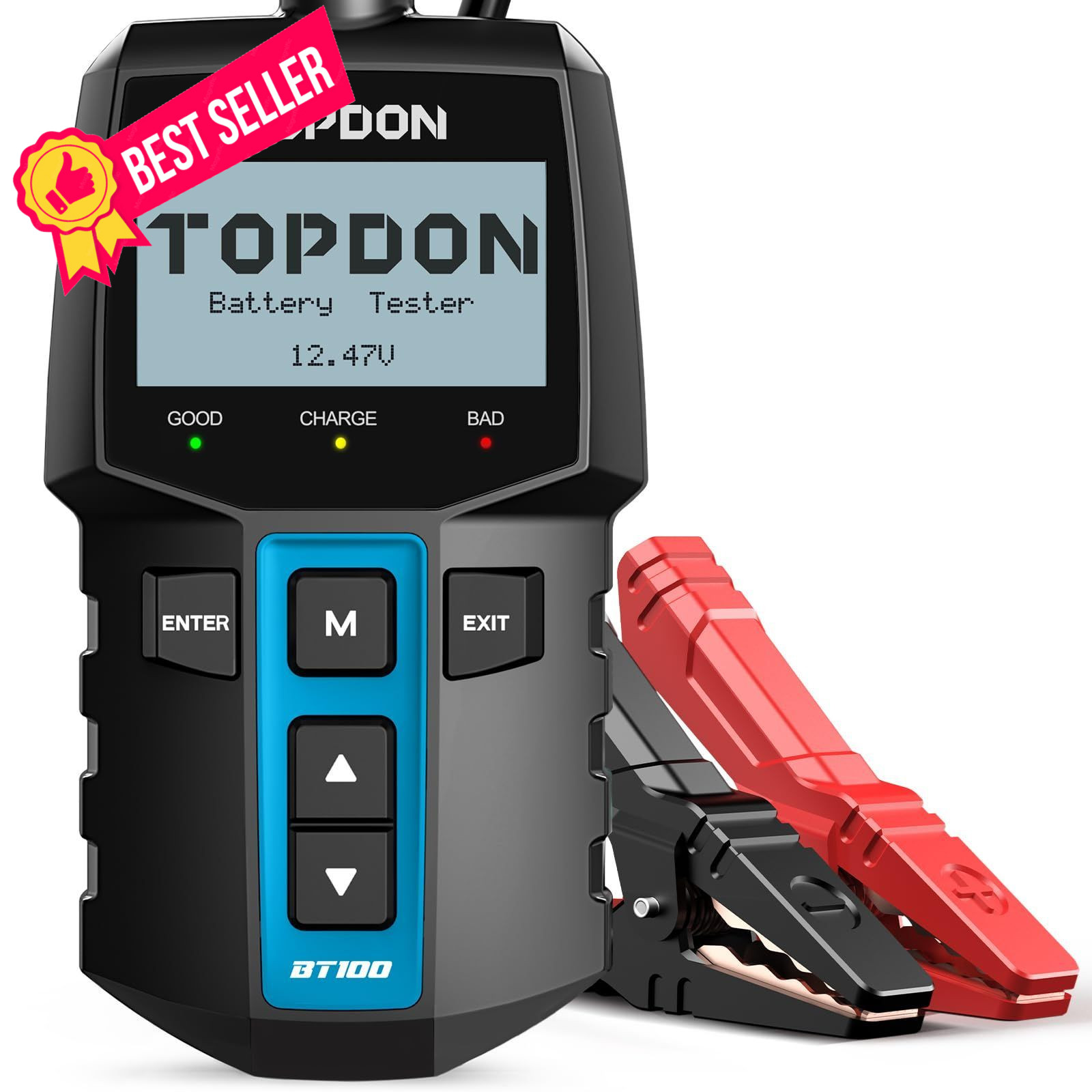 TOPDON BT100 Car Battery Tester 12V Load Tester, 100-2000 CCA BT100,
