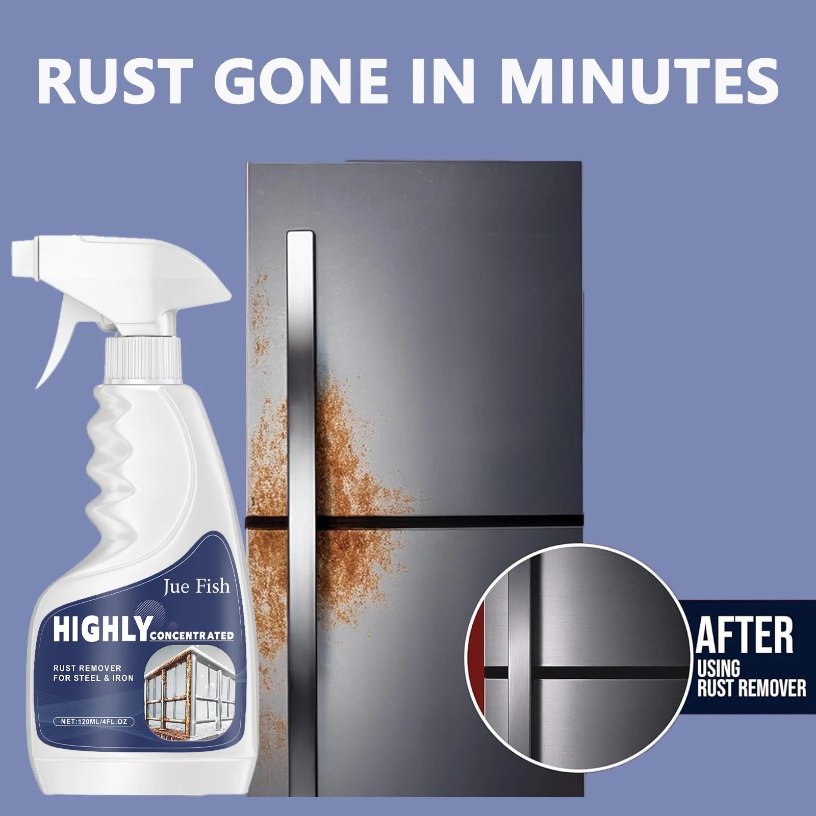 Industrial ﻿Highly Concentrated Rust Remover 120ml For Steel & Iron