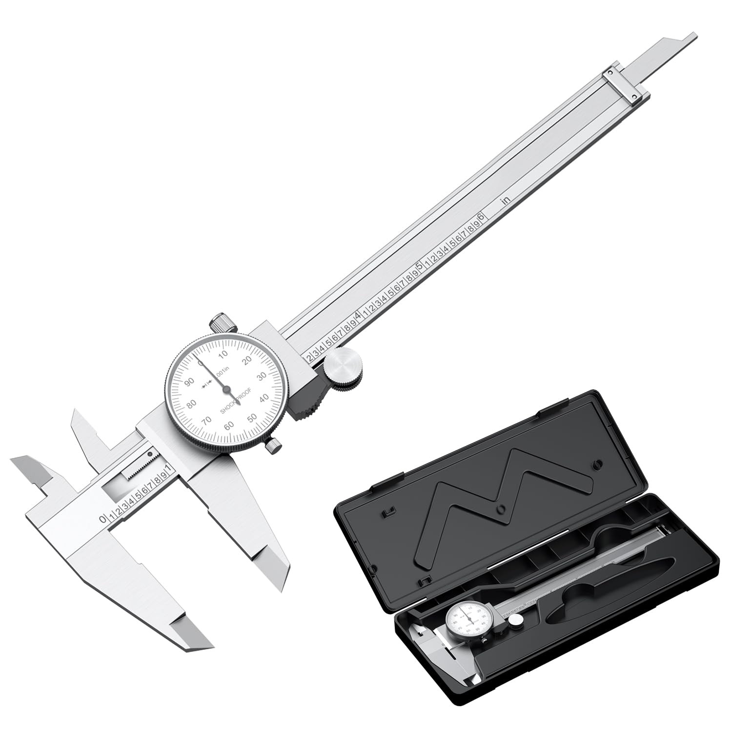 HDLNKAK Dial Caliper Shockproof Dial Caliper Precision Caliper with Watch 0-6" R