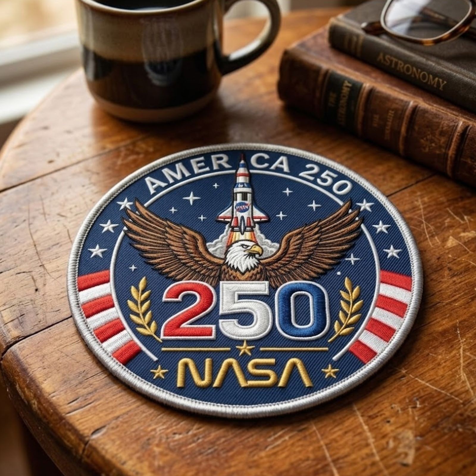 NASA America 1776-2026 Anniversary Patch US Eagle Space Embroidered Iron On