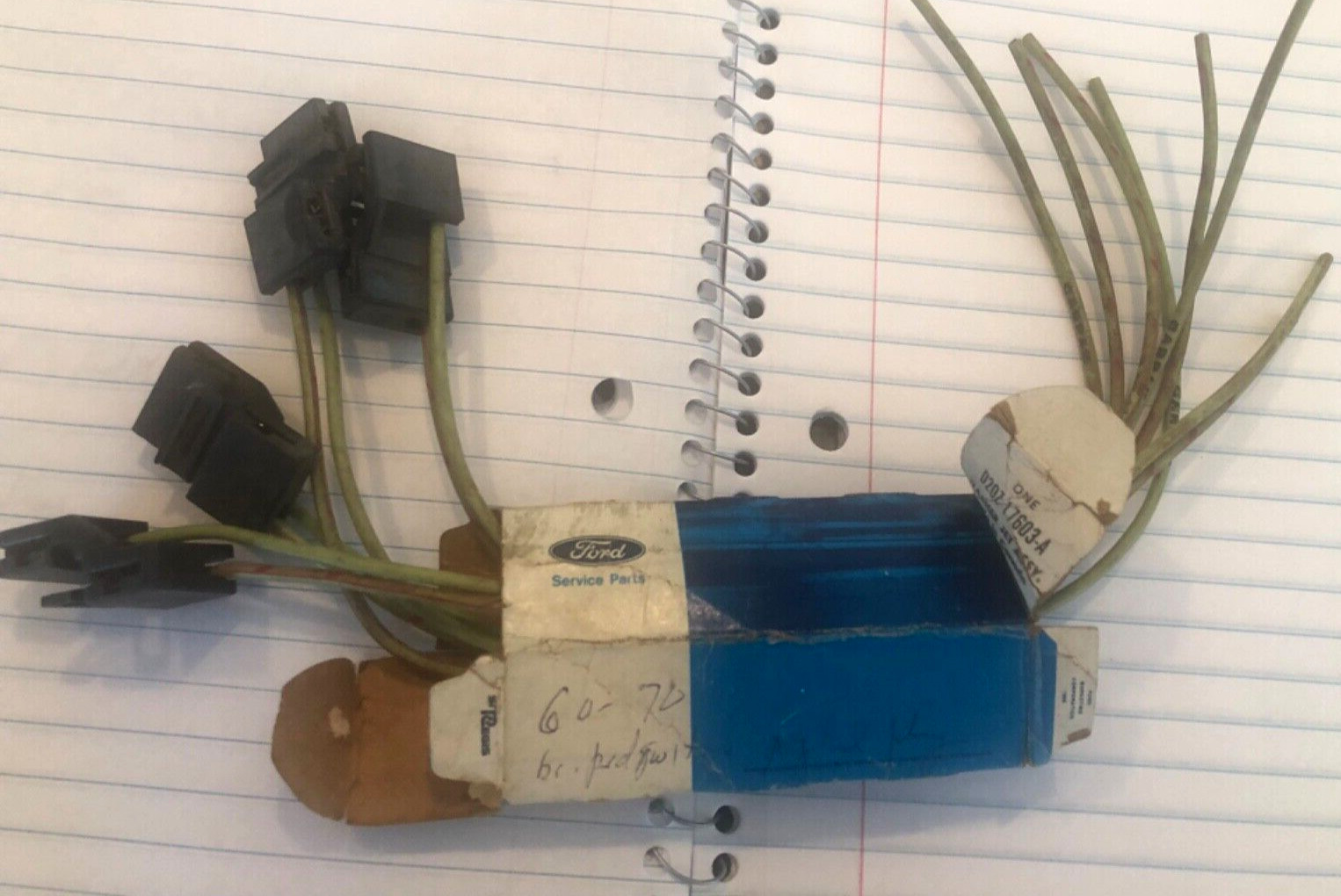 1960?-1970? Ford Mercury Lincoln Brake Pedal Switch Pigtail Connector & Wiring