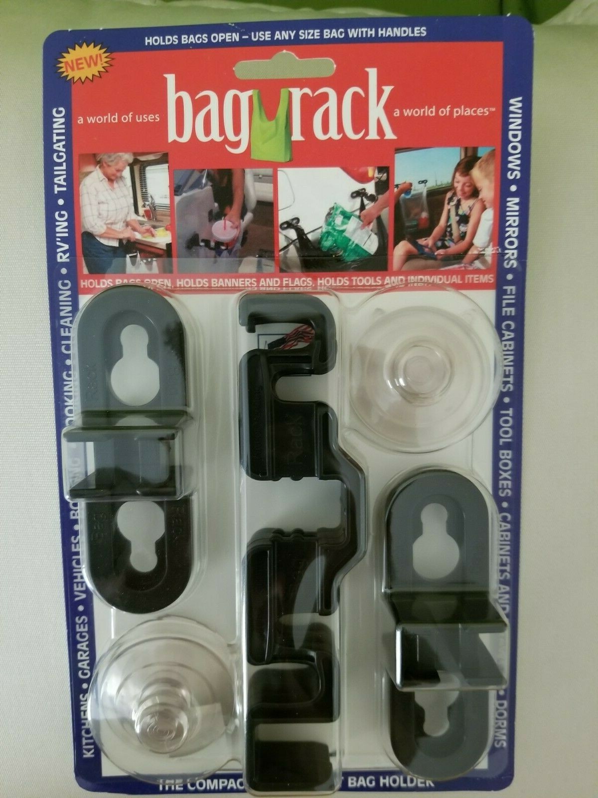 NEW BAG RACK HOLDS BAGS OPEN USE ANY SIZE BAG WITH HANDLES