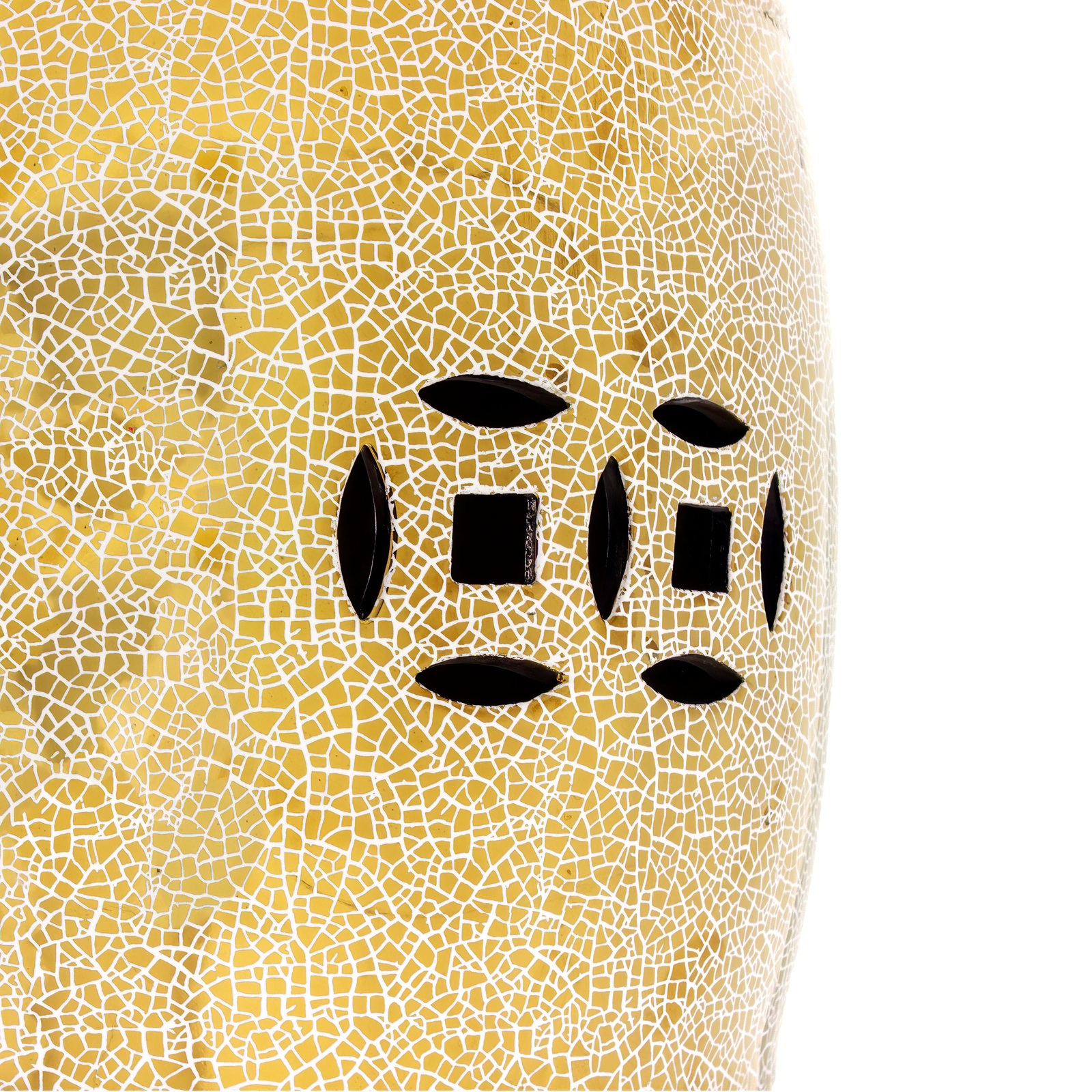 18" Gold Crackle Garden Stool