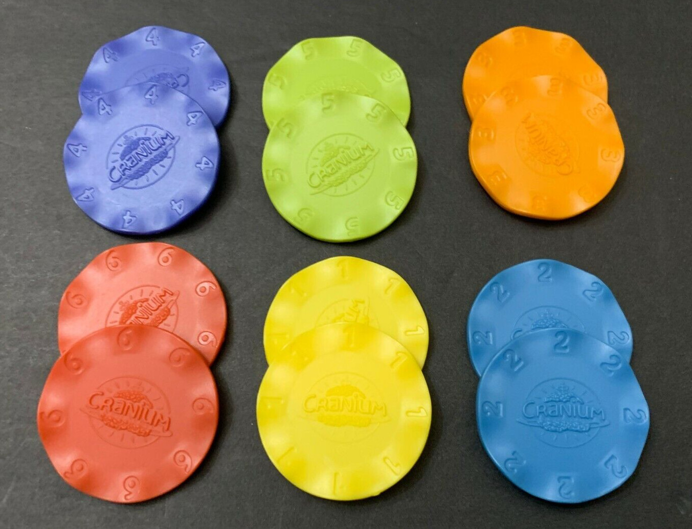 2005 Cranium Whoonu Game Replacement Tokens Lot of 12 (2 of each color) Parts
