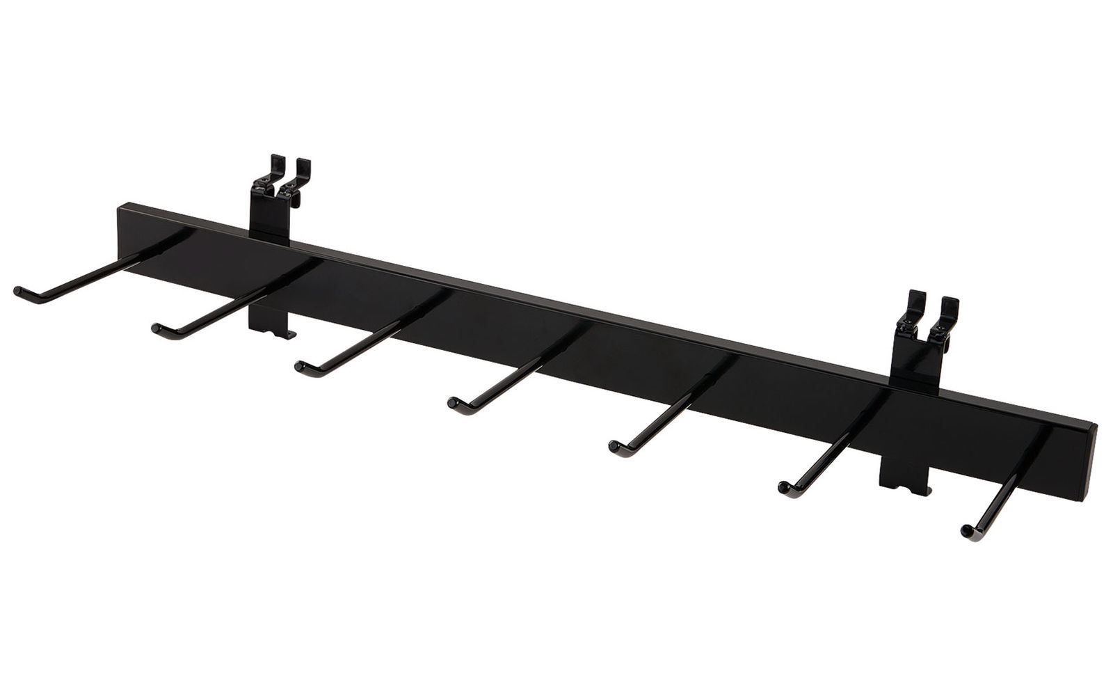 Slatwall Belt Tie Rack Hangers Necktie 7 Hooks Black Space-Saving