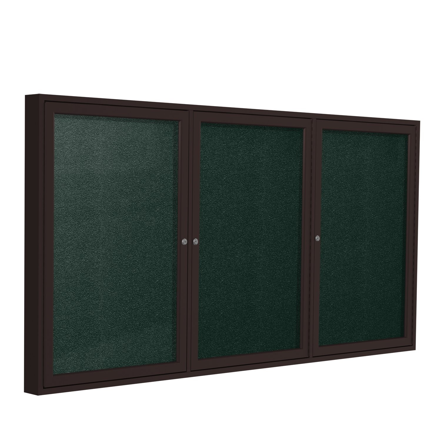 Ghent's Vinyl 48" x 96" 3 Door Enclosed Bulletin Board in Black