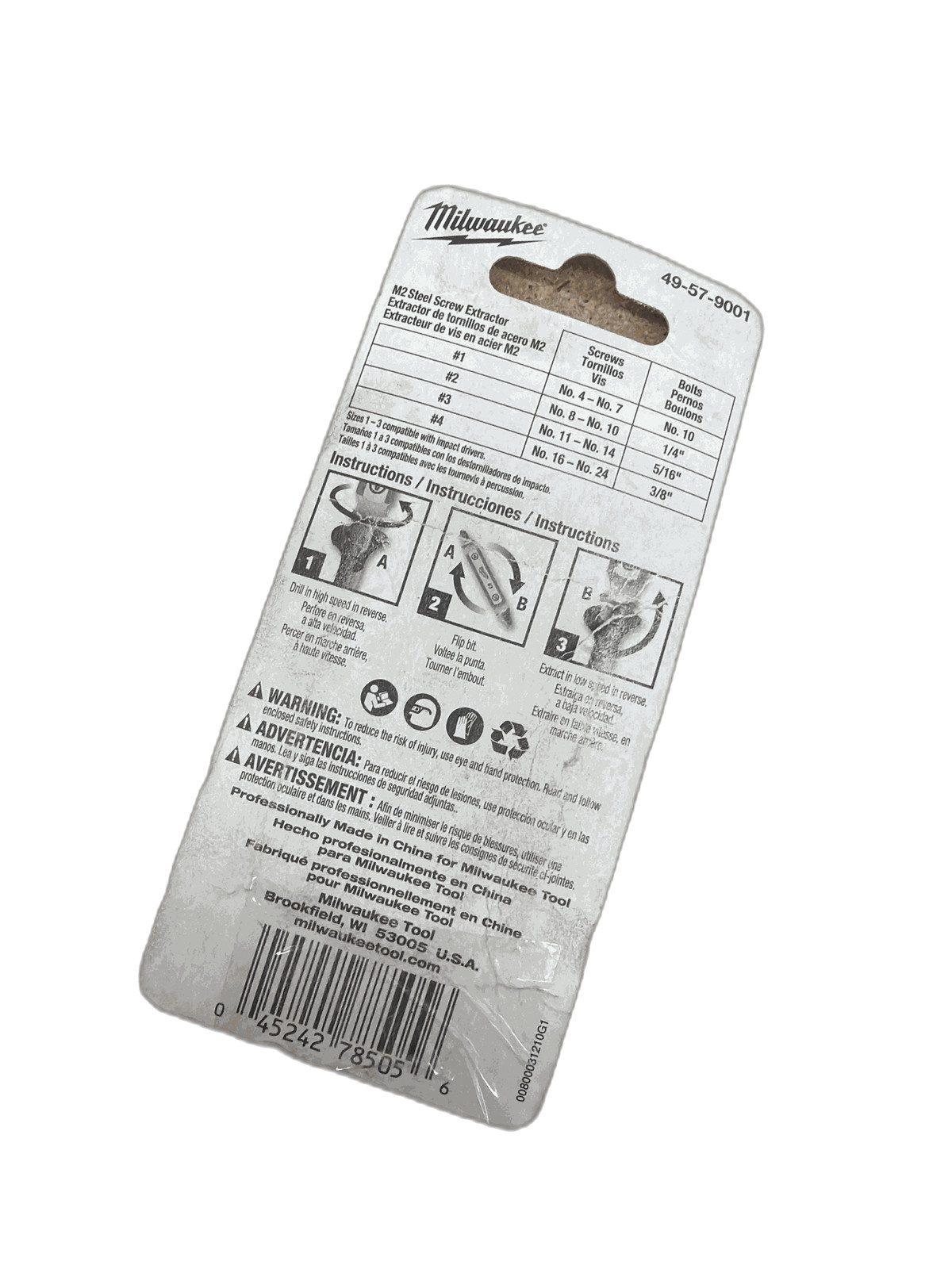 Milwaukee M2 Steel Screw Extractor Set (4-Piece)