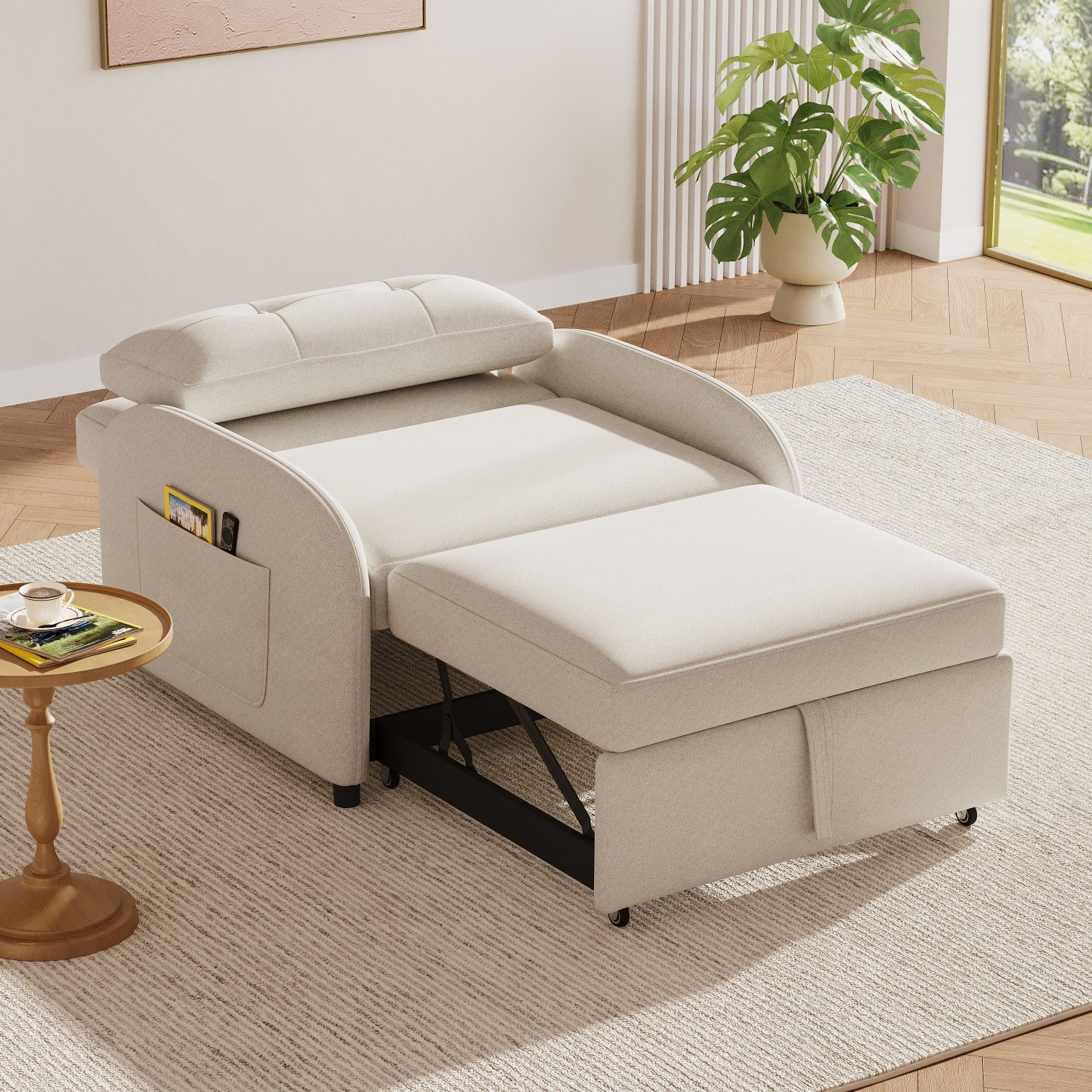 Modern Convertible 3-in-1 Sleeper Sofa Bed Folding Pull Out Bed for Small Space