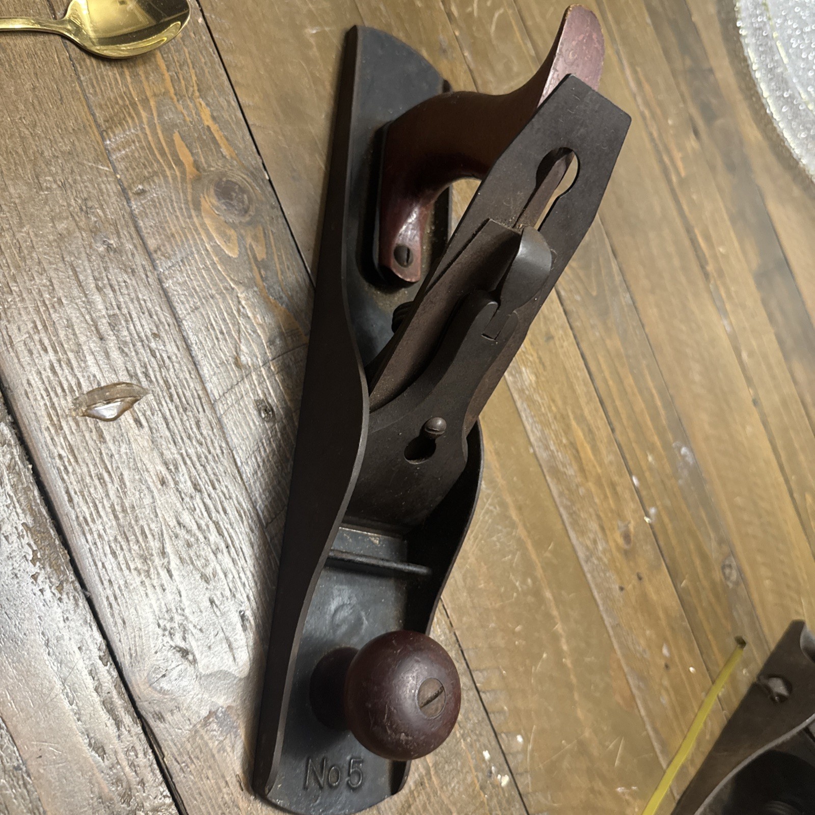 Vintage No. 5 Wood Plane, Smooth Base, Made in USA