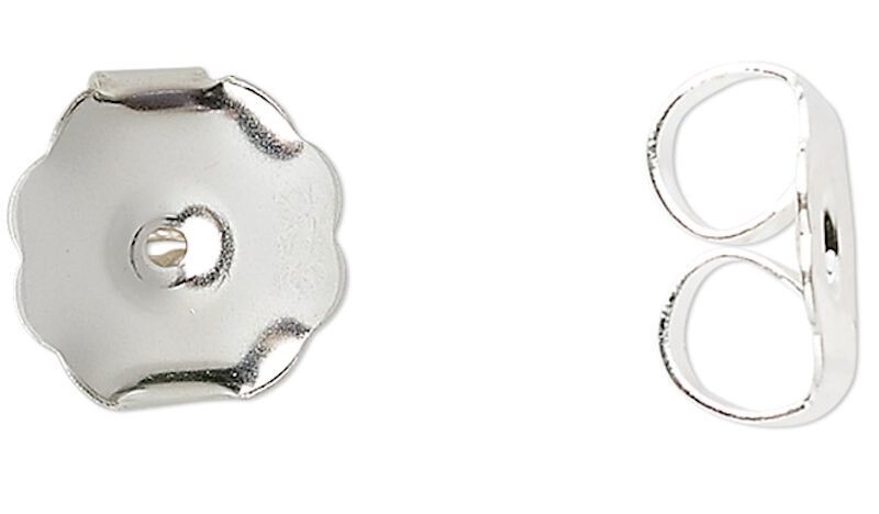 Silver Plated Brass 10x9x5mm MONSTER Earnut Earring Backs