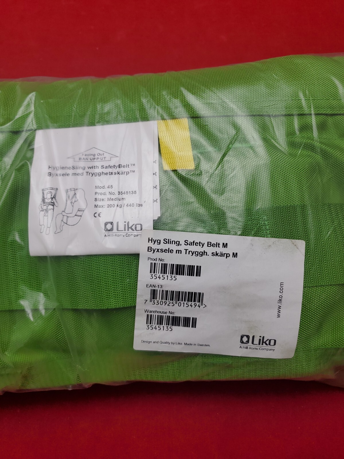 Liko Model 45 Hygiene Sling with Safety Belt Size Medium 440 Pounds