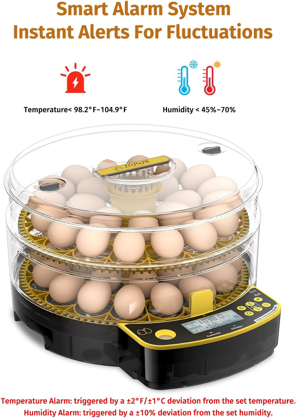 Egg Incubators for Hatching Eggs, Double-Layer 48 Egg Incubator with Temperature