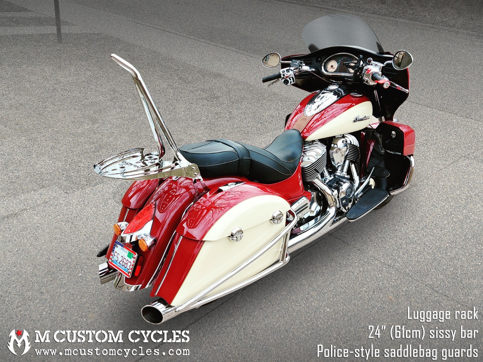 Police-Style Saddlebag Guards - Indian Chieftain, Roadmaster, Springfield, Chief