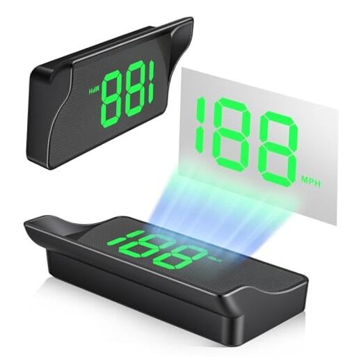 SINGARO Heads up Display for Cars, USB Plug Digital GPS HUD Speedometer Green